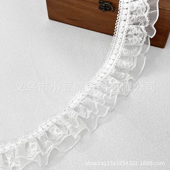 Wholesale Lace Pleated White Lace Accessories Hem Clothing Decoration Lace Collar Discount Mesh Skirt Hem