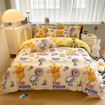 Cross-border Cute Dishni Cartoon Sanding Four-piece Quilt Cover Printed Children's Bedding Genuine Authorized