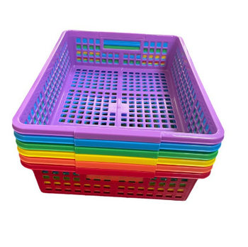 For cross-border A4 file basket fruit snacks toy storage basket can be stacked combination of fall-resistant multi-layer data storage rack