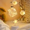 Cross-border creative night light Moon star table lamp Nordic style led iron night light room bedroom decorative light