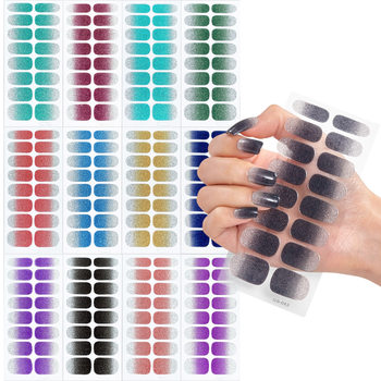 Cross-Border Hot Style Manicure No-Bake Gel Manicure Stickers Ins Style Nail Stickers Wearable Nails Waterproof Non-Cured Frosted Stickers