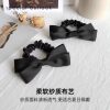 Black Bow Ball Head Small Intestine Hair Ring Hair Rope Leather Cover High Ponytail Hair Accessories Rubber Tendon Female Tie Hair Rope