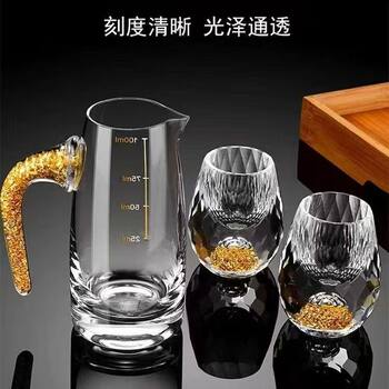 Gold Foil Jinshan White Wine Dispenser Lead-Free Glass Wine Bottle Household Chinese Wine Dispenser 100ml Thickeneded Wholesale