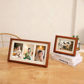Customized Combination Photo Frame Table Solid Wood Texture Photo Cs Photo Frame Table Creative Couple Multiple Combination Photo Frames