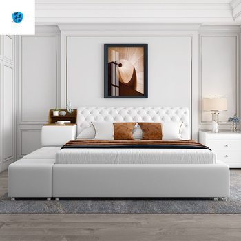 Modern Minimalist New Tatami Genuine Leather Bed, Light Luxury Double Bed, Multifunctional Ins Style Wedding Bed, Master Bedroom 1.8 Large Bed