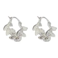 No. 54 thick silver dot broken crystal leaf earrings