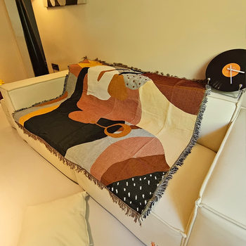 Foreign Trade Thread Blanket, Thickened Knitted Blanket for Home Use, Sofa Thread Blanket, Full Sofa Cover, Sofa Towel, Abstract Nordic Throw Blanket Wholesale