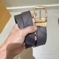Gray check gold buckle