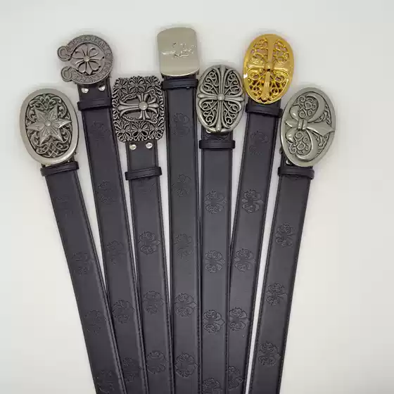 Cremation Cross Belt for Men and Women, High Street Style, Vintage Buckle, Punk Belt, Unique and Versatile Alloy Buckle