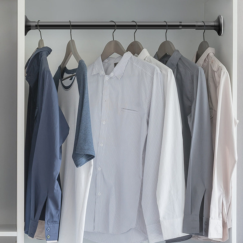 Punch-free Telescopic Rod Installation-free Clothes Drying Rod Clothes Hanger Bedroom Curtain Hanging Rod Shower Curtain Rod Door Curtain Wardrobe Support Rod