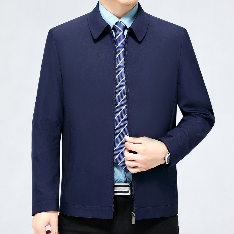 Áo Khoác Nam Chất Liệu Lụa Tơ Tằm Kín Cổ Hàng Mùa Xuân Thu Đông