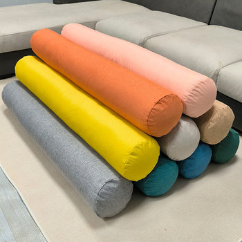 Cylindrical Long Pillow Round Pillow Candy Sleeping Bedside Cushion Cylindrical Sofa Pillowcase Cover Without Core