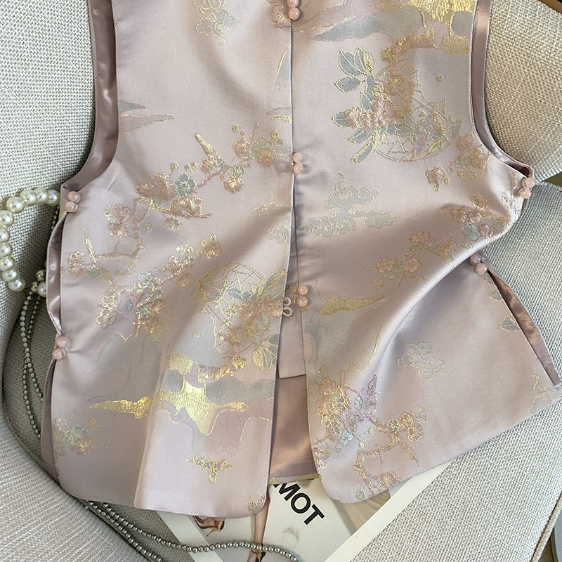 High-Quality Age-Reducing New Chinese-Style Buckle Retro National Trend Ethnic Style Heavy Embroidery Top Vest Cardigan Women's Jacket