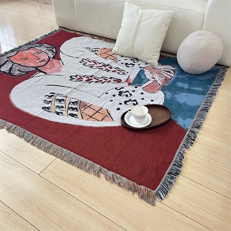 Big Handsome Wang Yi Heng Same Style Thread Blanket Leisure Blanket Sofa Towel Hanging Cloth Cover Cloth Carpet Bed End Blanket Matisse Blanket