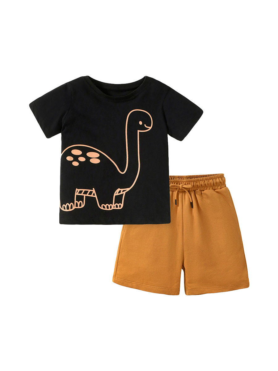 Summer Short-sleeve Boys' Set, New Kids' 2-piece Outfit, T-shirt & Pants Set