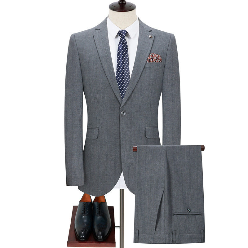 专柜高端羊毛西服套装男正装行政商务修身绅士职业两件套结婚西装