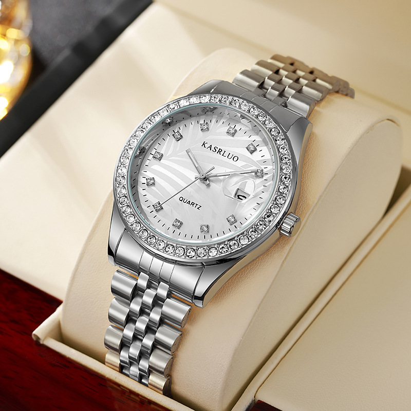 Watch Men's Trendy Diamond Couple Steel Band Calendar Casual Student Adult Fully Automatic Quartz Watch Metal Scale 26 O1CN01YPAq9s1cFZKdl2aPD !!2217025253571 0 cib