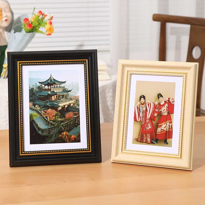 European classical photo frame table 6 inch 7 inch 8 inch 10 inch photo frame decorative wall A4 ID frame