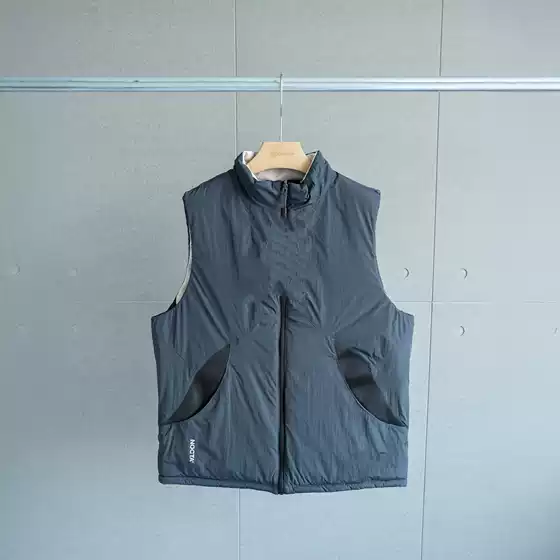 Cross border source Nocta co branded double-sided cotton jacket vest black gray spliced unisex