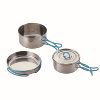 Customized Stainless Steel Camping Picnic Outdoor Ultra-Light Pot Set Portable Split Mountaineering Pot Set Foreign Trade