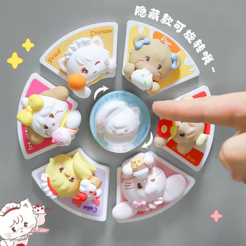 Authentic Mikko Afternoon Tea Series Three-Dimensional Shape Refrigerator Magnet Trendy Doll Toy Gift Blind Box Wholesale