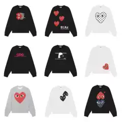 Cross-Border Streetwear 25SS Comme des Garçons PLAY Long Sleeve Round Neck Sweatshirt with Anti-Haze Heart Print