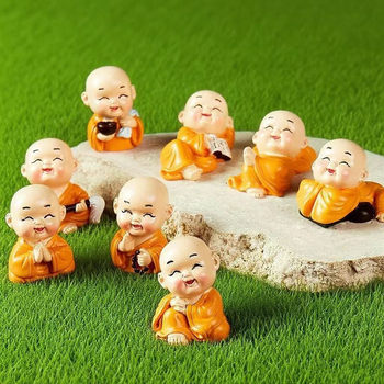 Mini Version of Little Monk Zen Ornaments, Little Monk Dolls, Office Desk Garden Decorations, Cute Creative Ornaments