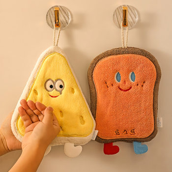 Cute Hand Towel Hanging Absorbent Thickeneded Bathroom Cartoon Handkerchief Towel Hand Washing Small Square Towel Kitchen Rag