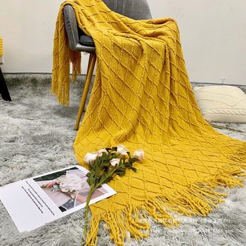 Scandinavian Simple Knitted Blanket B&B Decorative Blanket Bedside Blanket Sofa Blanket Wool Blanket Bed Blanket Nap Blanket Blanket