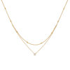2025 New Exquisite Half-Double-Layer Single Diamond Titanium Steel Necklace, Feminine, Light Luxury, Niche Style, Layered Gold Bead Collarbone Chain