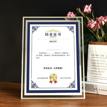 Honor Certificate Box Award Box A4 Crystal Glass Photo Frame Authorization Box Staff Award Box Factory Wholesale
