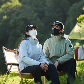 Luotuo's Same Style Outdoor Windproof and Waterproof Women's Jacket Three-In-One Detachable Graphene Polar Fleece Liner for Men