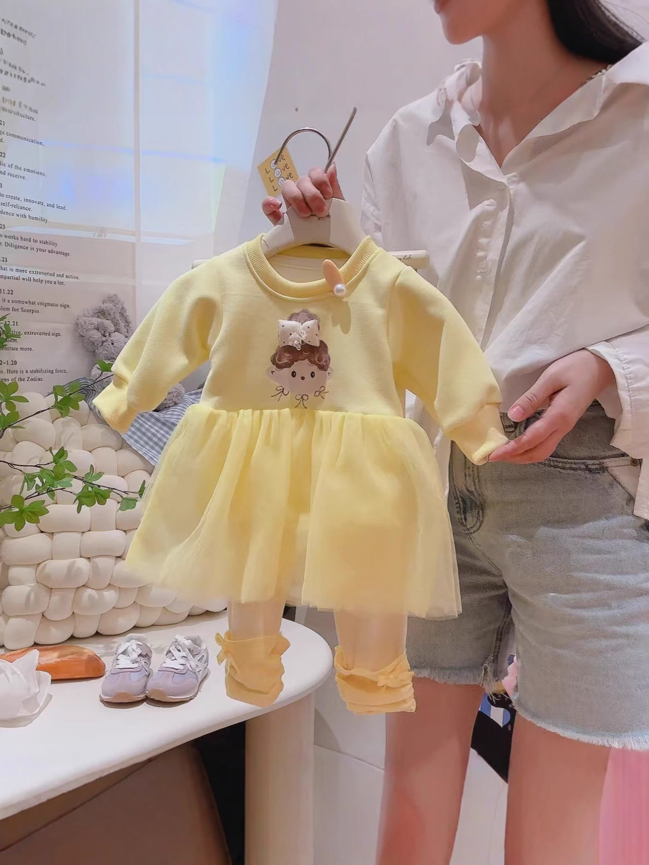 Girls' Versatile Mesh Top, Big Kids New Autumn Solid Color Long-Sleeve Stylish Princess One-Piece Hoodie