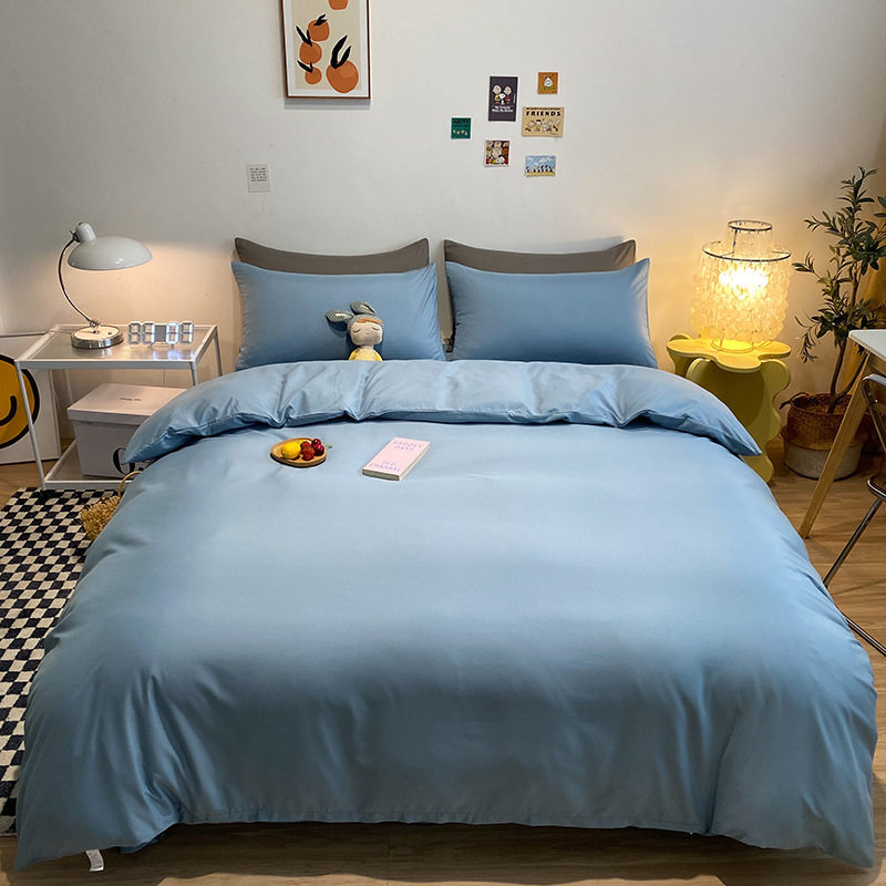 Factory wholesale newborn upper and lower bed dormitory three-piece set College student four-piece skin-friendly simple bed sheet quilt cover