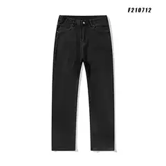 2025 Fall New Loose Straight Medium Stretch Black Casual Business Middle-Aged High Quality Washed Jeans for Men