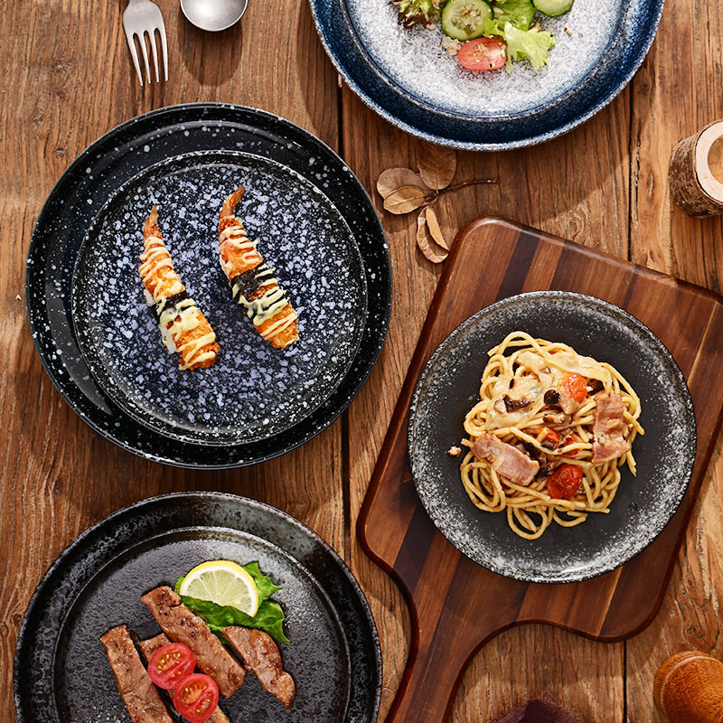 Dessert plate dinner plate breakfast plate fruit plate vintage plate fruit plate ceramic tableware steak plate Japanese plate plate