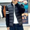 In-Stock M-Brand Stand Collar Zip-Up Striped Wool Jacket Coat Unisex down Jacket