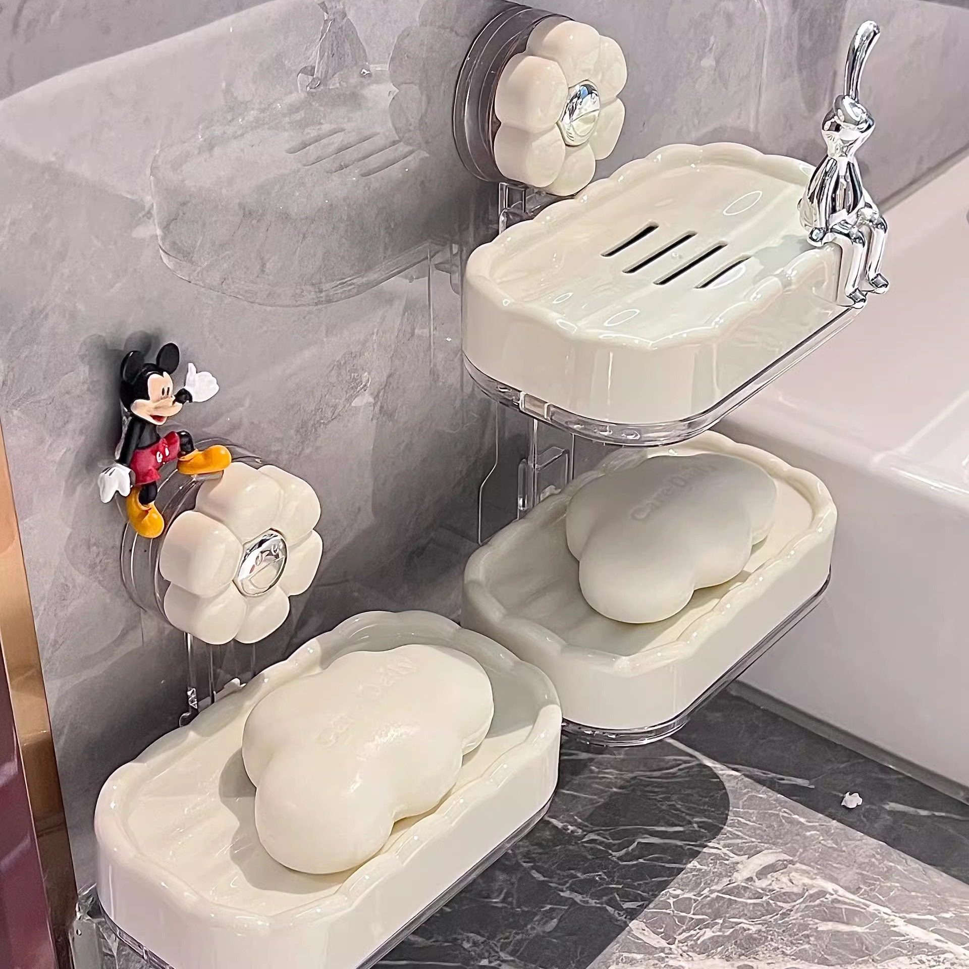 Mickey Soap Box 2025 New Punch-free Wall-mounted Advanced Light Luxury Toilet Various Artifact Soap Box