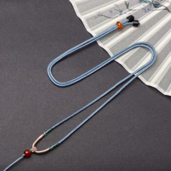 Wholesale jade pendant lanyard hand-woven Jade agate crystal pendant halter lanyard Ruyi line Jewelry pendant rope