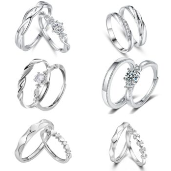 All-match Couple's Ring Simple Fashion High-end Four-claw Ring Niche Design Proposal Engagement Fate Finger Ring