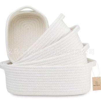 Factory Direct Sales Nordic INS style five-piece cotton rope storage basket cotton rope woven storage basket household storage basket