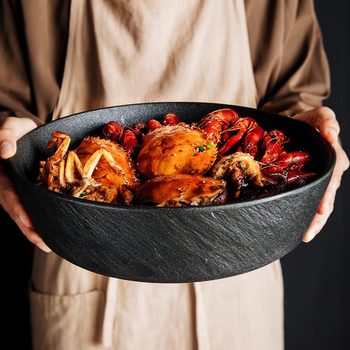 Pickled Fish Big Bowl Boiled Fish Special Bowl Restaurant Hotel Spicy Crab Ceramic Plate Crayfish Plate Commercial