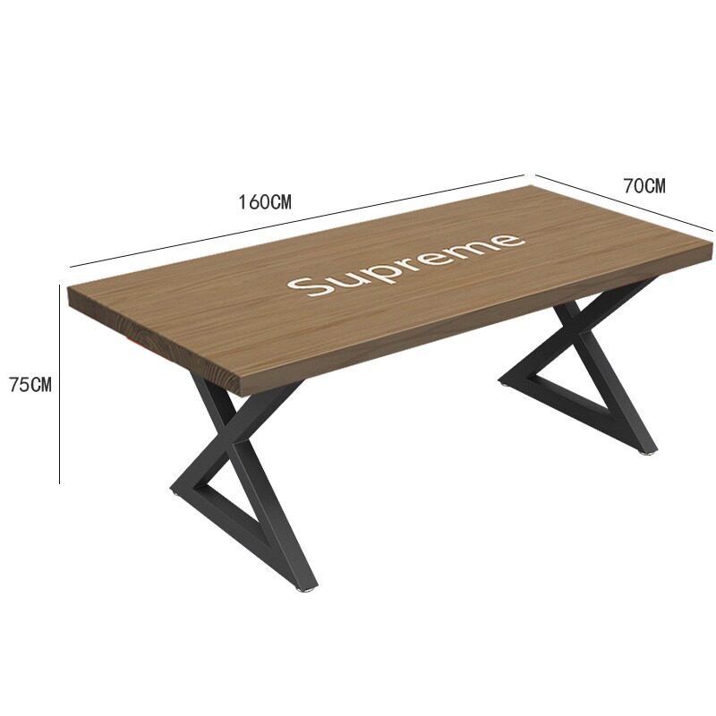 工业风实木餐桌简约咖啡厅奶茶店桌椅组合酒吧办公室会议桌长条桌