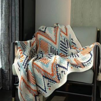 Summer Office Nap Blanket Nordic Style Knitted Blanket Neck Protector Single Nap Blanket Blanket Small Blanket Sofa Blanket