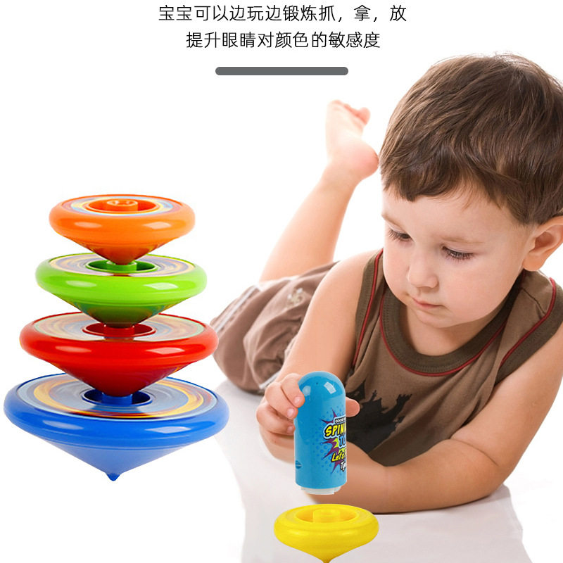 [Premium Selection]Stacking Spinning Top Toy Colorful Rotating Five-Layer Stacking Toy Spinning Top Battle Interactive Toy
