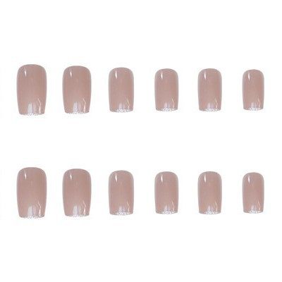 PD-61 pink silver French Internet celebrity fake nail stickers wear nail manicure finished nail patch nail patch