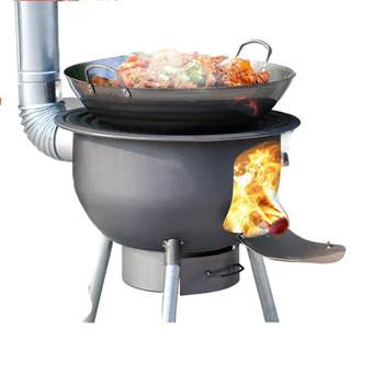 New Style Wood Stove for Home Use, Rural Mobile Wood Stove, Large Pot Stove, Outdoor Smokeless Stove, Ground Pot Stove