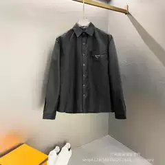 High Version P Home Dark Four-button Triangle Label Jacket Shirt Casual Loosen Men's and Women's Nylon Shirt