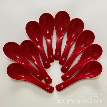 Factory direct wedding red ceramic spoon red ceramic spoon festive wine red ceramic spoon wholesale