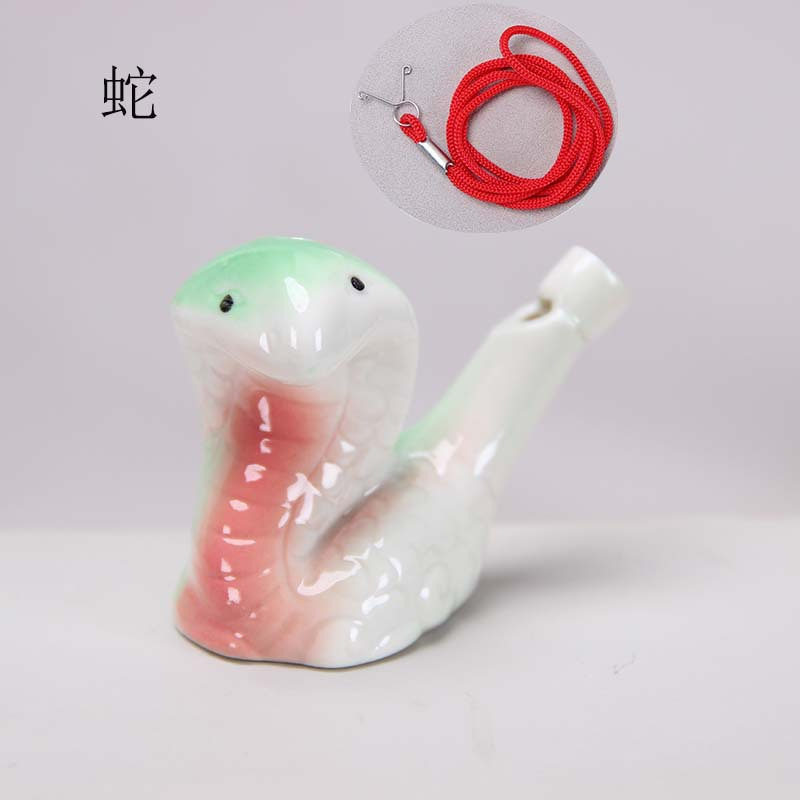 新款配挂绳十二生肖水鸟口哨12249吹出响亮声音口哨陶瓷工艺品